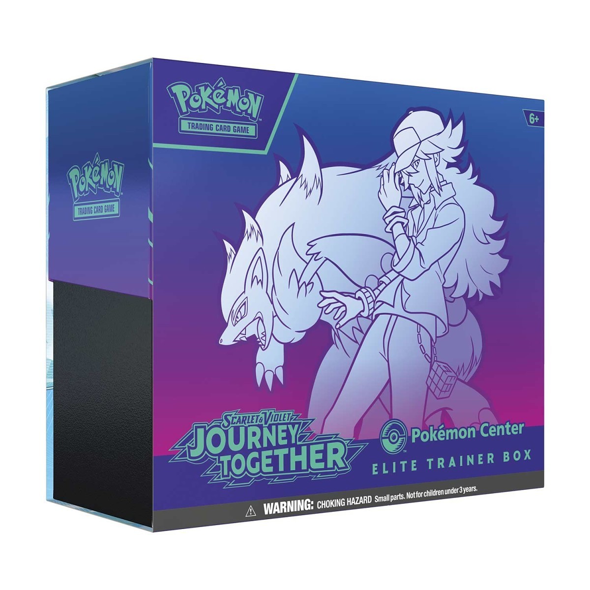 Pokémon trading card game Elite Trainer Box packaging with character illustration on a white background