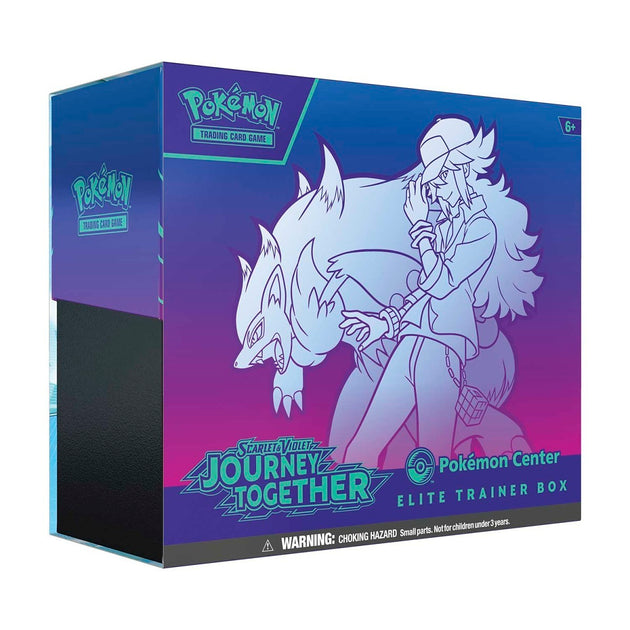 Pokémon trading card game Elite Trainer Box packaging with character illustration on a white background
