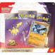 Pokémon Tech Sticker Collection 30th Anniversary pack, featuring a purple sticker sheet with Pikachu and Mew, a Lucario card, and three blue holographic sticker packs inside a clear plastic blister pack.