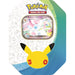 Pokémon Trading Card Game card tin featuring Sylveon EX artwork and a large Pikachu face on the front, shown on a plain white background.
