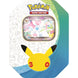 Pokémon Trading Card Game card tin featuring Sylveon EX artwork and a large Pikachu face on the front, shown on a plain white background.