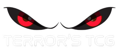 Terror's TCG logo featuring bold, stylized text with a trading card graphic, representing the UK's trusted source for trading card games.