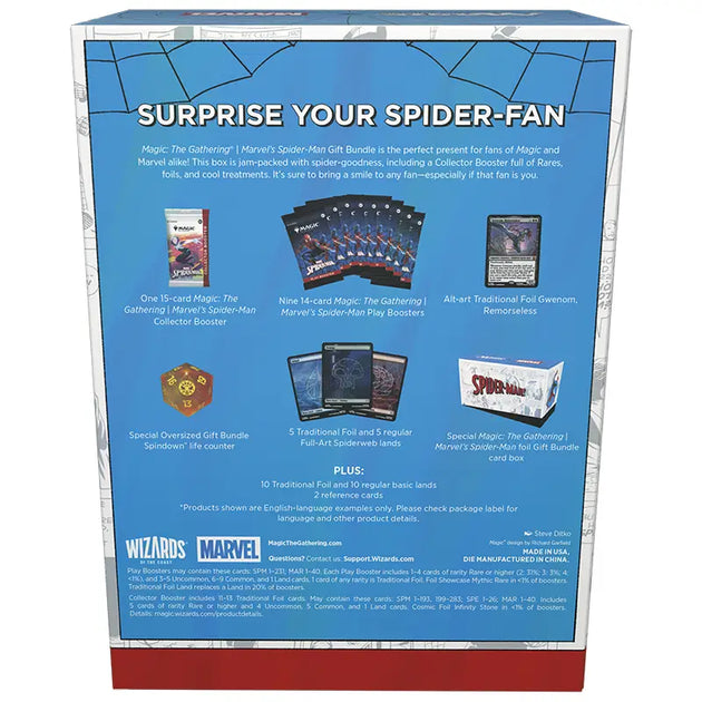 Card game box with Marvel Spider-Man theme on a white background