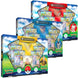 Pokémon trading card game packs with colorful designs on a white background